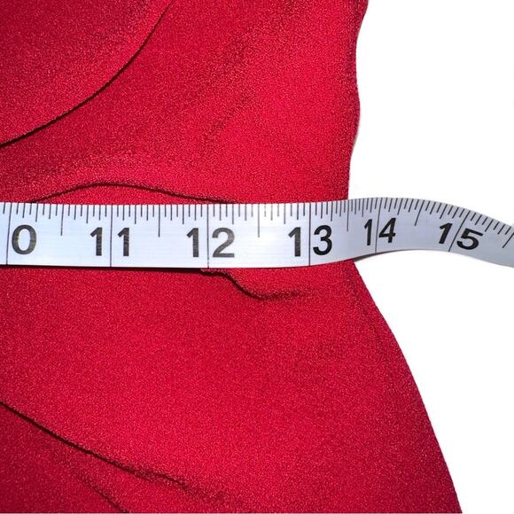 NWT Dress The Population Coby Long Sleeve Cut Out Front Knot Red Dress SMALL - Picture 8 of 9